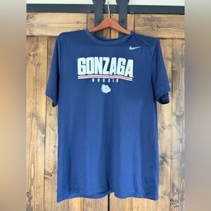 Nike Navy Graphic Athletic Tee with Swoosh Gonzaga Dri-fit